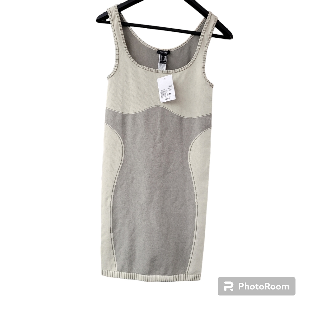 Forever 21 Ribbed Mini Dress- Sort Taupe/Multi Size S/M